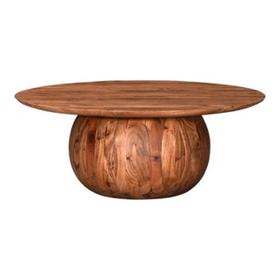 Drum Style Mango Wood Coffee Table