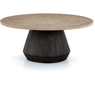 Round Table Top Mango Wood Coffee Table