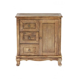 Rustic Wood Wood Pine Accent Cabinet With Drawers And A Door