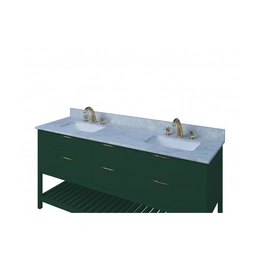 60 Inch Green Wooden Vanity Set