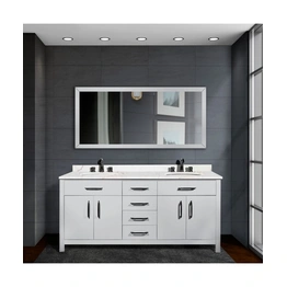 72 Inches Verde Silver Grey Double Sink Bath Vanity