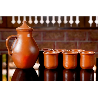 Kooja and Coppa - Terracotta Jug and mugs set