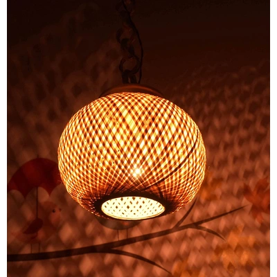 Round Hanging Bamboo Lampshade