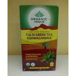 Organic India Tulsi Green Tea Ashwagandha (25 Infusion Bags)