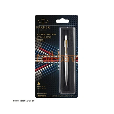 Parker Jotter London Stainless Steel Gold Trim Ball Pen