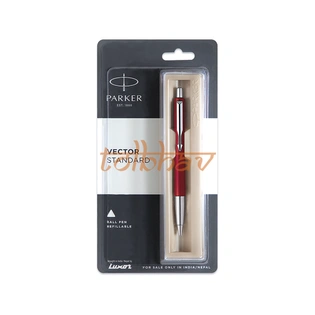 Parker Vector Standard Chrome Trim Ball Pen Red