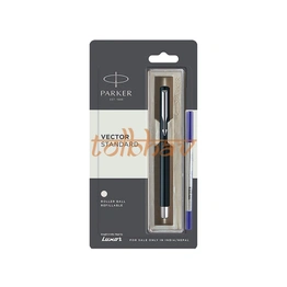 Parker Vector Standard Chrome Trim Roller Ball Pen Black