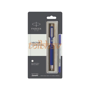 Parker Vector Standard Chrome Trim Roller Ball Pen Blue