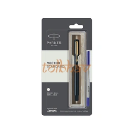 Parker Vector Standard Gold Trim Roller Ball Pen Black