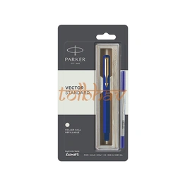 Parker Vector Standard Gold Trim Roller Ball Pen Blue