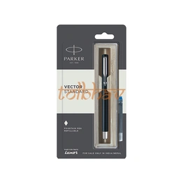 Parker Vector Standard Chrome Trim Fountain Pen Black