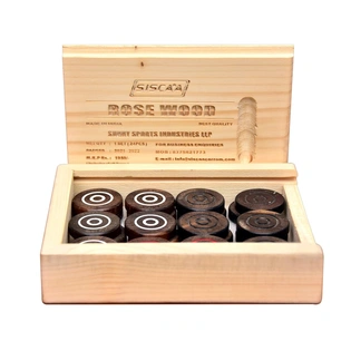 SISCAA Rosewood Carrom Coin Set (7mm Thickness) - Premium Quality Carrom Pieces