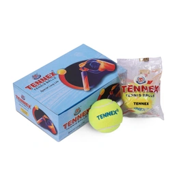 TENNEX Rubber Tennis Ball for Cricket - Lightweight, Durable for Cricket/Tennis Ball Training (Pack of 6, Light/Soft Yellow)