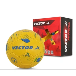 Vector X Brasil Soccer Ball PVC Embossed Machine Stitched Football (Yellow) Size-5