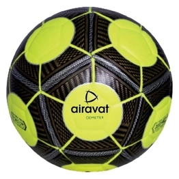 AIRAVAT 7207 Demeter Football Size 5 with 12 Panels | Japanese PU & Synthetic Leather | Weight Range 390-410g | Suitable for All Ground | Soccer Ball for Men & Women (Neon Green)