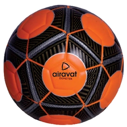 AIRAVAT 7207 Demeter Football Size 5 with 12 Panels | Japanese PU & Synthetic Leather | Weight Range 390-410g | Suitable for All Ground | Soccer Ball for Men & Women (Orange)