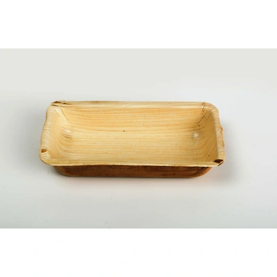 5.5 inch rectangle deep bowl areca palm leaf used in hotels and kitchen