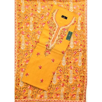 THREADWORK RAYON SALWAR SUITS(#N213 -MUSTARD)