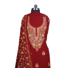 THREADWORK GEORGETTE SALWAR SUITS (#GEORGETTE-MEHROON)