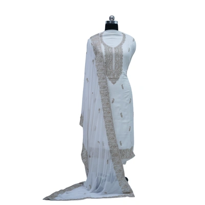 THREADWORK RAYON SALWAR SUITS(# Z302 -WHITE)