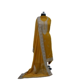 THREADWORK RAYON SALWAR SUITS(# Z302 -MUSTARD)