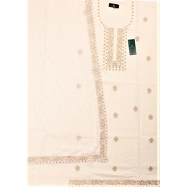 THREADWORK RAYON SALWAR SUITS (#N204- WHITE)