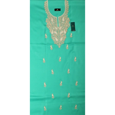 CASMIR Women Pashmina Kashmiri TILLA/ZARI Embroidery WORK SALWAR SUIT( #J501 -SEA GREEN)