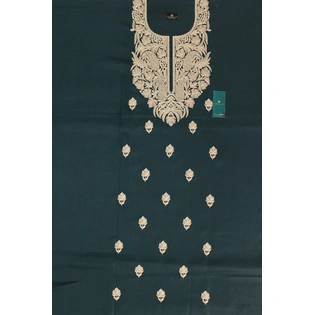 CASMIR Women Pashmina Kashmiri TILLA/ZARI Embroidery WORK SALWAR SUIT(# J502-BOTTLEGREEN)