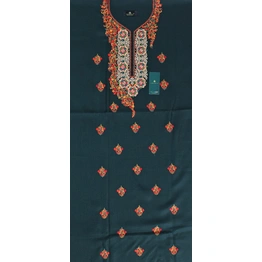 CASMIR Women Pashmina Kashmiri TILLA/ZARI Embroidery WORK SALWAR SUIT(#J601-BOTTLEGREEN)