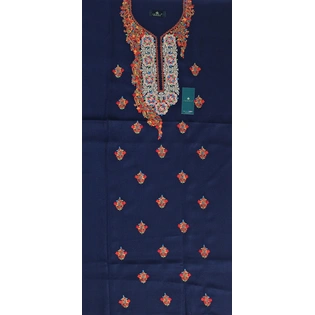 CASMIR Women Pashmina Kashmiri TILLA/ZARI Embroidery WORK SALWAR SUIT(#J601-NAVY)