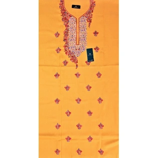 CASMIR Women Pashmina Kashmiri TILLA/ZARI Embroidery WORK SALWAR SUIT(#J601-MUSTARD)