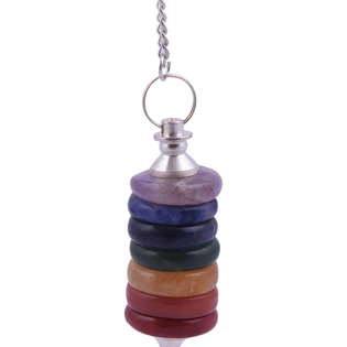 7 Chakra Reiki Healing Crystals Butten Pendulum For Positive Energy(PRI_35)