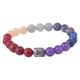 Semi Precious Stone Seven Chakra Bracelet For Men And Women(PRI_167)