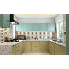 A Duco Finish Kitchen In Dual Colour Tone