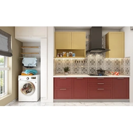 A Parallel Kitchen With A Laundry Area