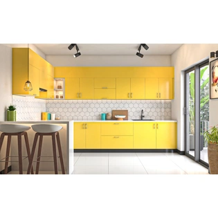 A Peppy Yellow And White Kitchen Design