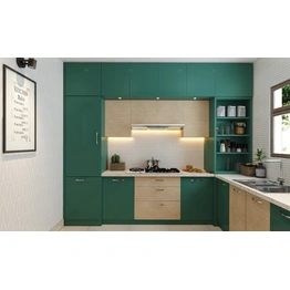 A Unique Green And White Modern Kitchen