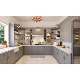 A U-shaped Kitchen In Grey