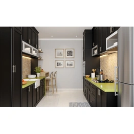 A Parallel Shaped Kitchen Design In Black