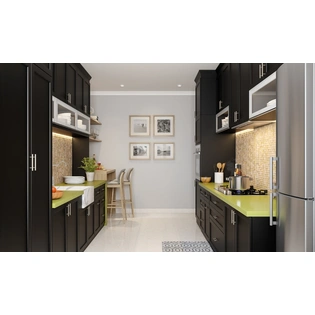 A Parallel Shaped Kitchen Design In Black