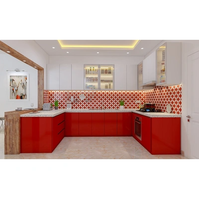 A Vibrant, Bold Kitchen Design In Red And White