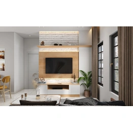 A Living Room With A Compact TV Unit