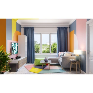 A Multicoloured Living Room Design For Millennials