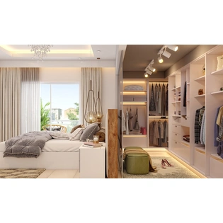 A Spacious Bedroom With A Walk-in Closet