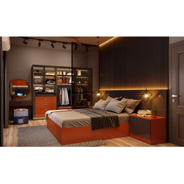 A Bedroom With Study Corner And Open Closet