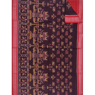 Sambalpuri Cotton Saree (Red & Black) By Koustuva Exports