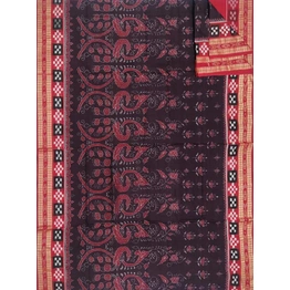 Sambalpuri Cotton Saree (Black & Red) By Koustuva Exports