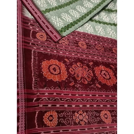 Sambalpuri Cotton Saree (Purple & Green) By Koustuva Exports