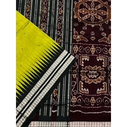 Sambalpuri Silk Saree (Light Green & Black) By Koustuva Exports