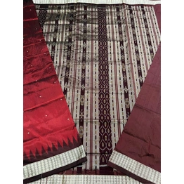 Sambalpuri Silk Saree (Maroon & Brown) By Koustuva Exports